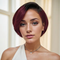 Female Short Straight Bob Hair Wig Human Hair