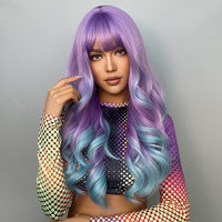 Purple & Blue ombré Hair synthetic blend cosplay wig