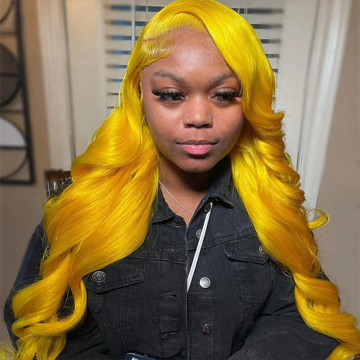 Highlight yellow 13x4 18in. Human hair Wig