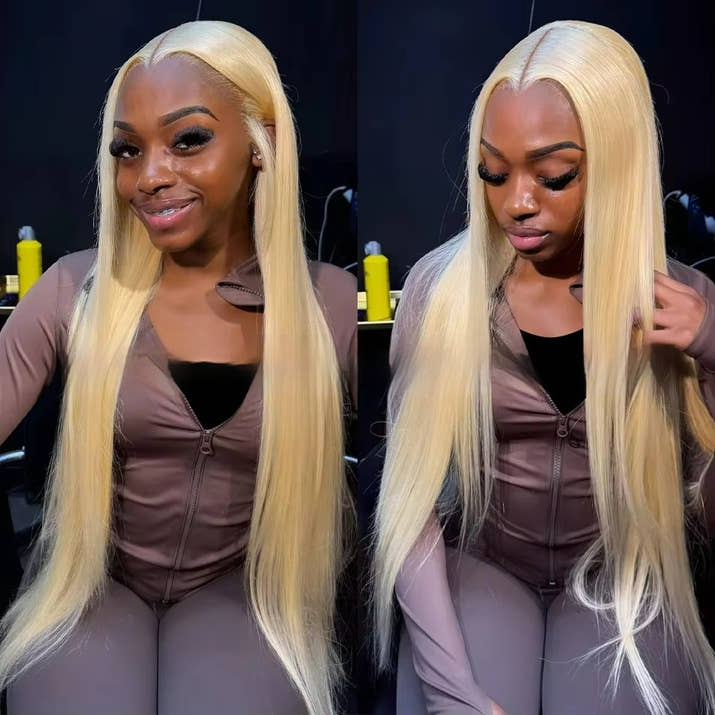 Blonde Straight Human Hair Wigs DIY Colors
