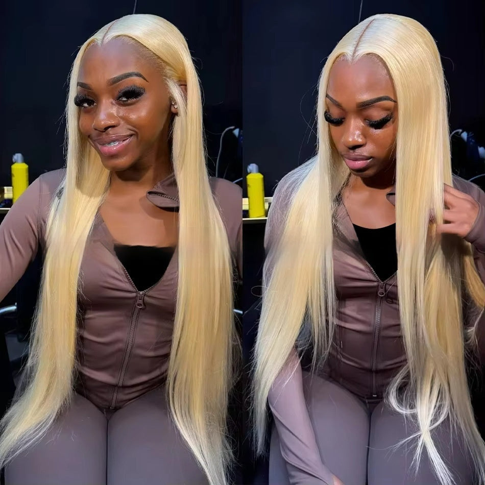 Blonde Straight Human Hair Wigs DIY Colors